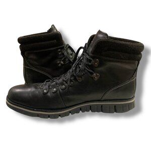 Cole Haan Mens Boots Zerogrand Hiker Black Leather Waterproof Laceup Sz 11 M